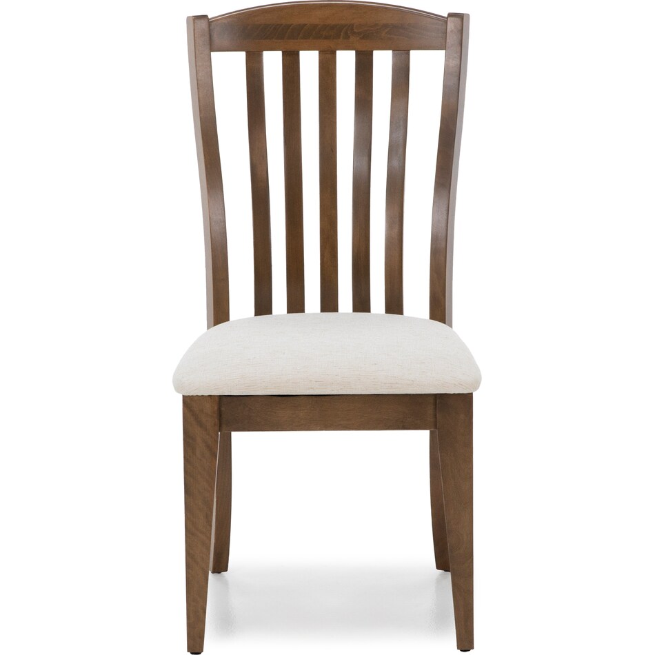canadel  pecan washed   q fabric inch standard seat height side chair   