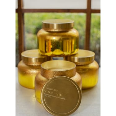White and Gold Volcano 19oz Candle Jar 85Hrs 5"W X 4"H