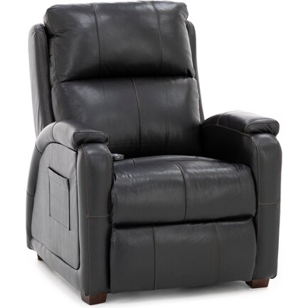 Callum Leather Zero Gravity Fully Loaded Recliner in Black