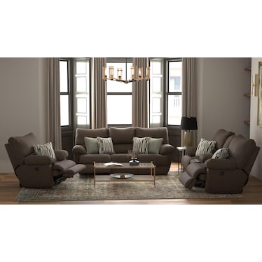 Leonardo Power Reclining Sofa in Chocolate