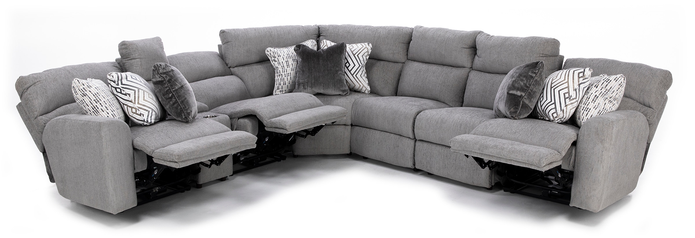 Brisbane 7-Pc. Power Reclining Modular In Grey | Steinhafels