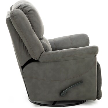 Archie Swivel Glider Recliner in Charcoal