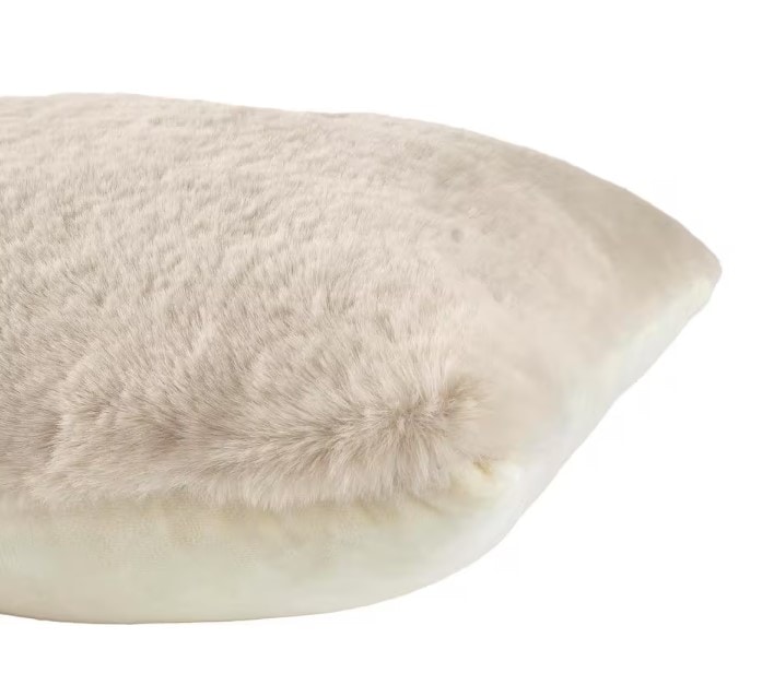 beige faux fur pillows