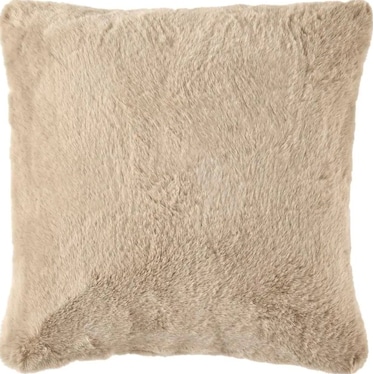 Taupe Faux Rabbit Fur Pillow 20"W x 20"H