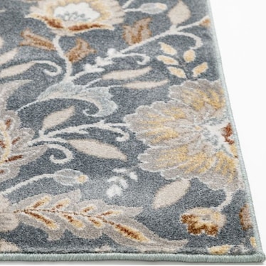 Landscape Charcoal/Floral Area Rug