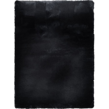 Ultimate Angora Black Faux Fur Area Rug