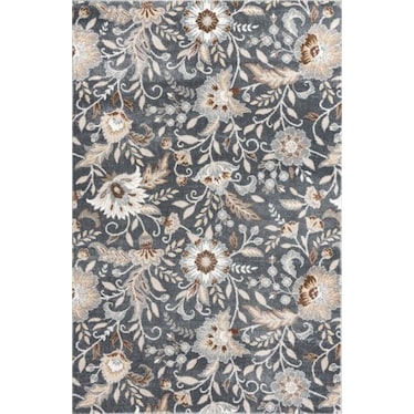 Landscape Charcoal/Floral Area Rug