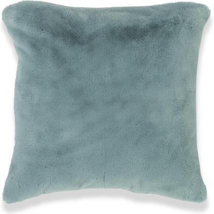 Soft Blue Faux Rabbit Fur Pillow 20"W x 20"H