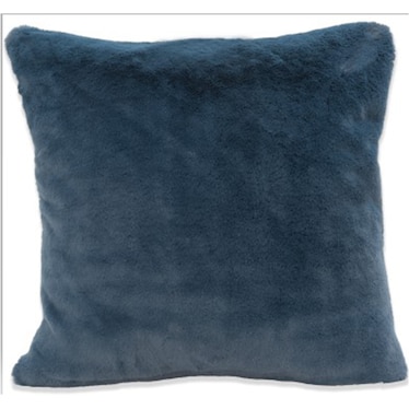 Indigo Faux Rabbit Fur Pillow 20"W x 20"H