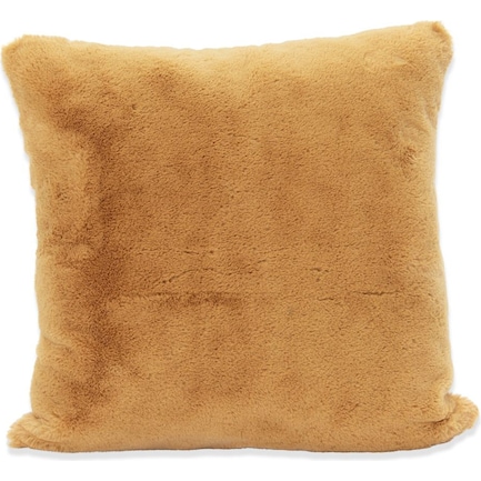 Gold Faux Rabbit Fur Pillow 20"W x 20"H