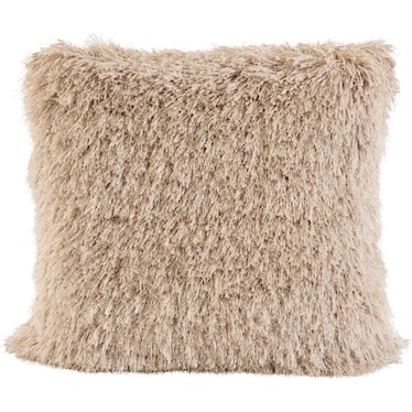 Champagne Sparkle Shag Poly Pillow 20"W x 20"H