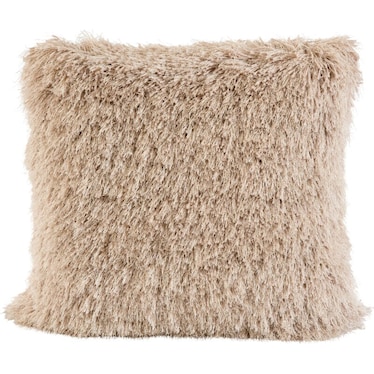 Champagne Sparkle Shag Poly Pillow 20"W x 20"H