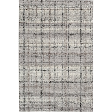 Structures Grey Plaid Torrent Area Rug