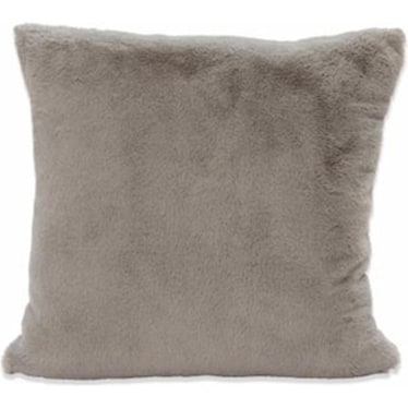 Grey Faux Rabbit Fur Pillow 20"W x 20"H