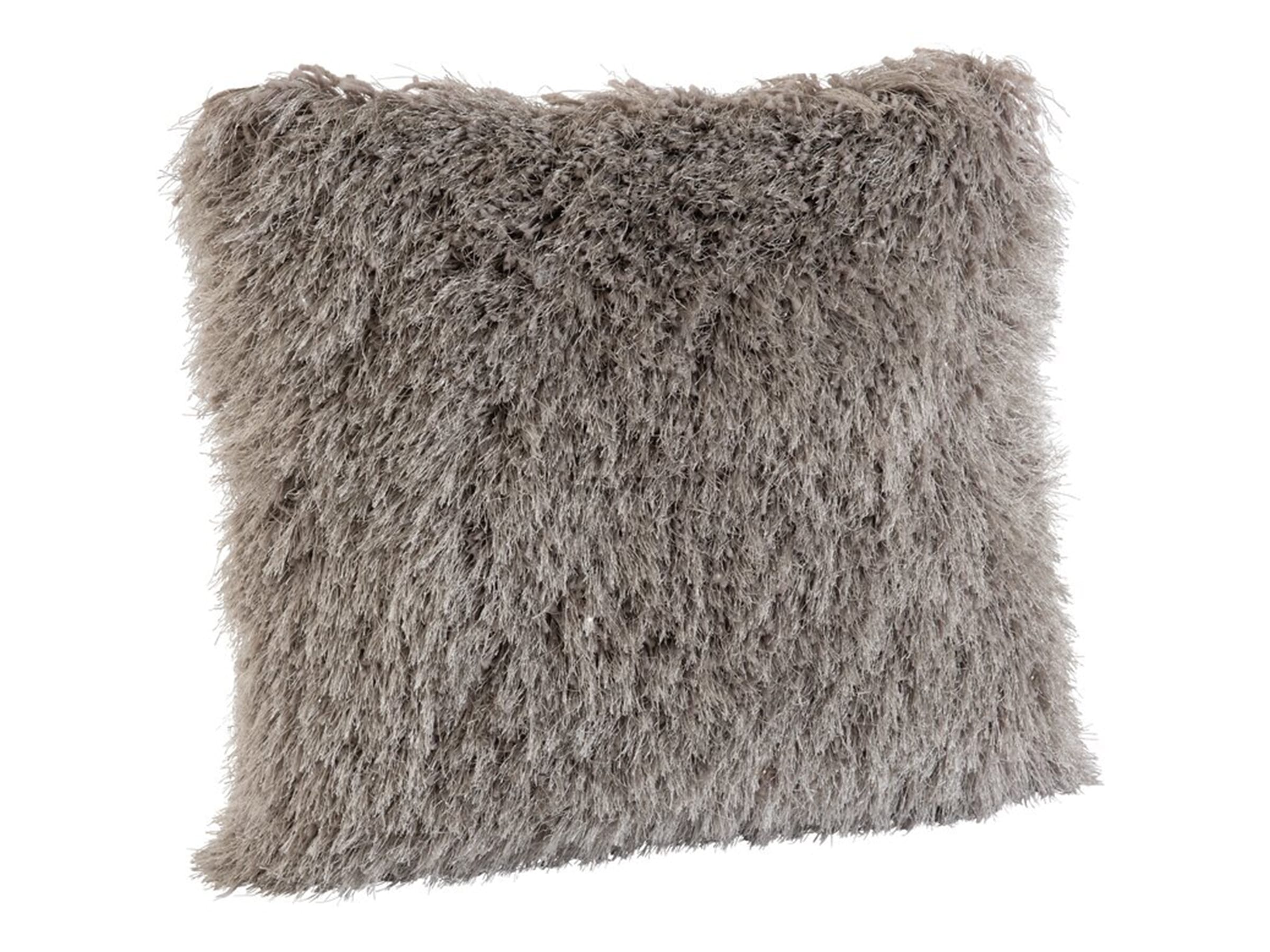 Grey shag outlet pillow