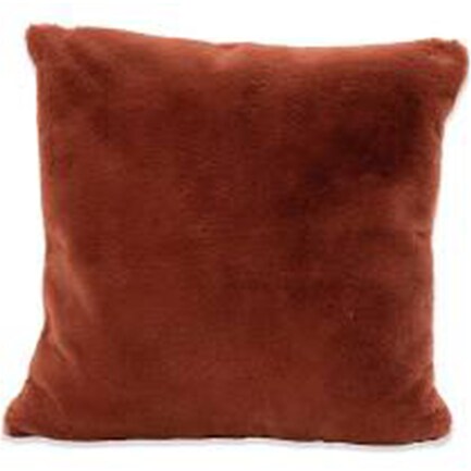 Clay Faux Rabbit Fur Pillow 20"W x 20"H