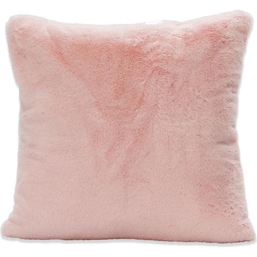 Blush Faux Rabbit Fur Pillow 20"W x 20"H