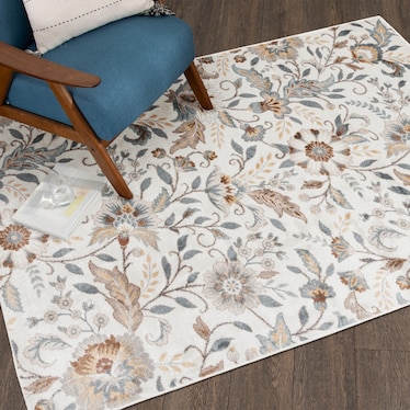 Landscape Ivory/Floral Area Rug