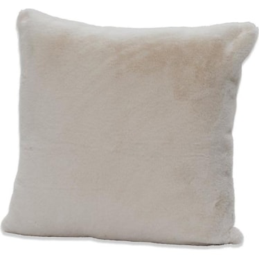 White Faux Rabbit Fur Pillow 20"W x 20"H