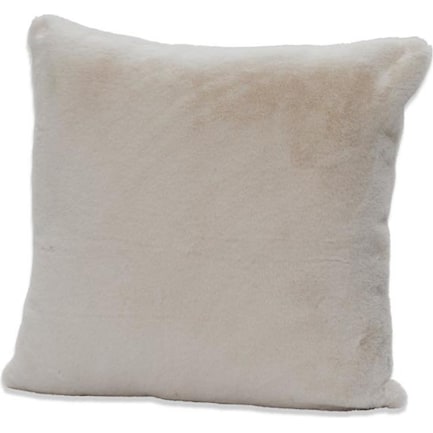 White Faux Rabbit Fur Pillow 20"W x 20"H