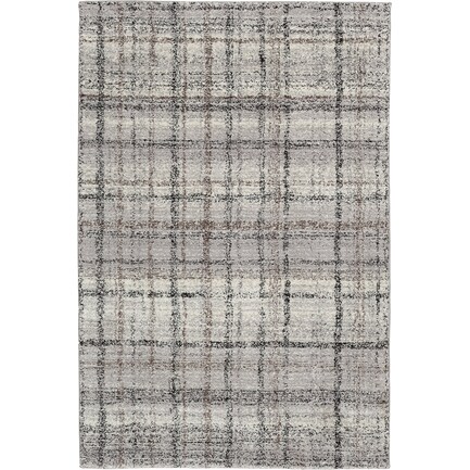 Structures Grey Plaid Torrent Area Rug 5'W x 7'6"L