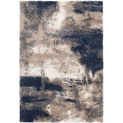 Tulsa Navy/Tan/Cream Area Rug 7'10"W x 9'10"L