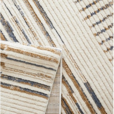 Etros Aubree Cream/Tan/Blue Stripe Area Rug