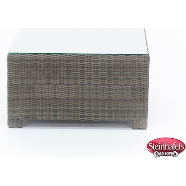 Bainbridge Square Glass Top Coffee Table in Willow Thick