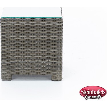 Bainbridge Square Glass Top End Table in Willow Thick