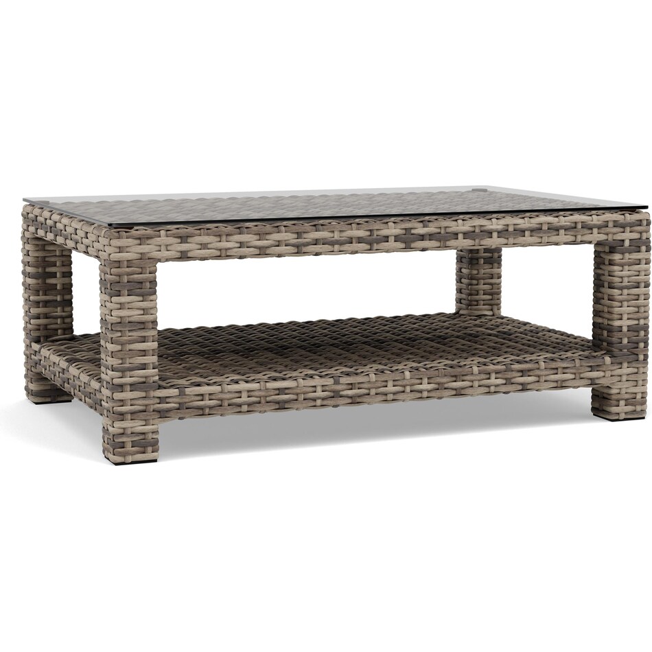 chicago wicker & trading co inc grey coffee table pkg  