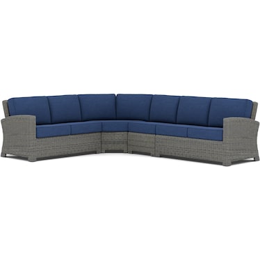 Bainbridge 4-Pc Sectional in Willow Thick with Spectrum Indigo Cushion