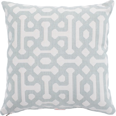 Fretwork Mist Sunbrella Outdoor Pillow 16"W x 16"H