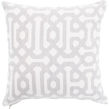 Fretwork Pewter Sunbrella Outdoor Pillow 16"W x 16"H