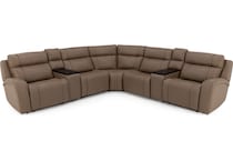 chrs beige mtn lth sectional piece pkg  