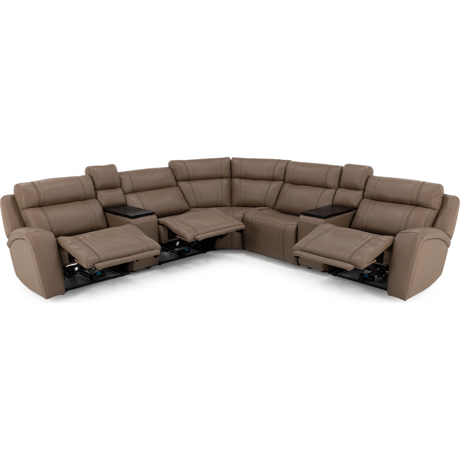 chrs beige mtn lth sectional piece pkg  