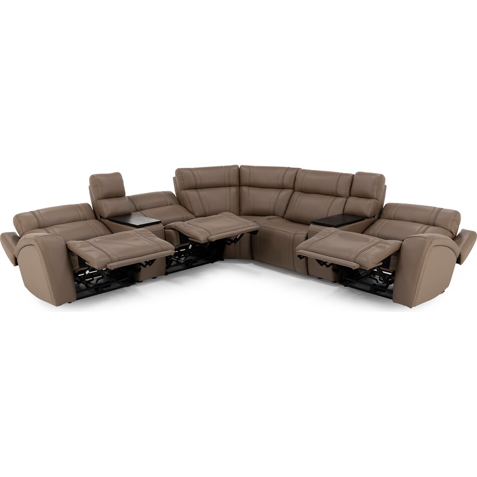 chrs beige mtn lth sectional piece pkg  