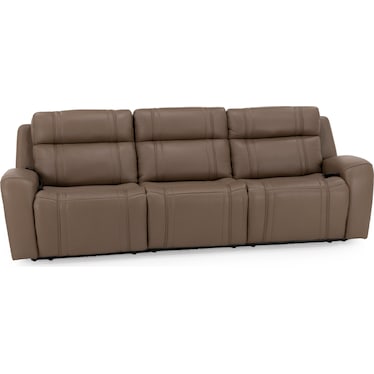 Maverick 3-Pc Leather Fully Loaded Reclining Sofa With Drop Down Table And Massage