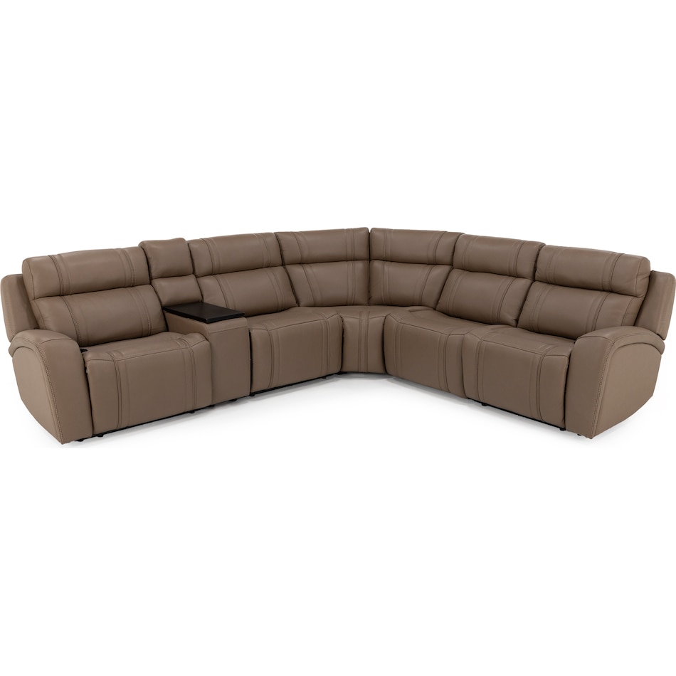 chrs beige mtn lth sectional piece pkg  