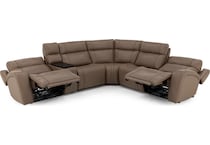 chrs beige mtn lth sectional piece pkg  
