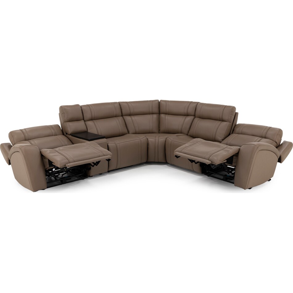 chrs beige mtn lth sectional piece pkg  