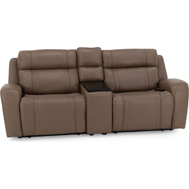 Maverick 3-Pc Leather Fully Loaded Reclining Console Loveseat With Massage