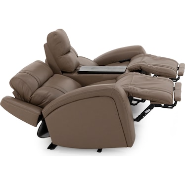 Maverick 3-Pc Leather Fully Loaded Reclining Console Loveseat With Massage