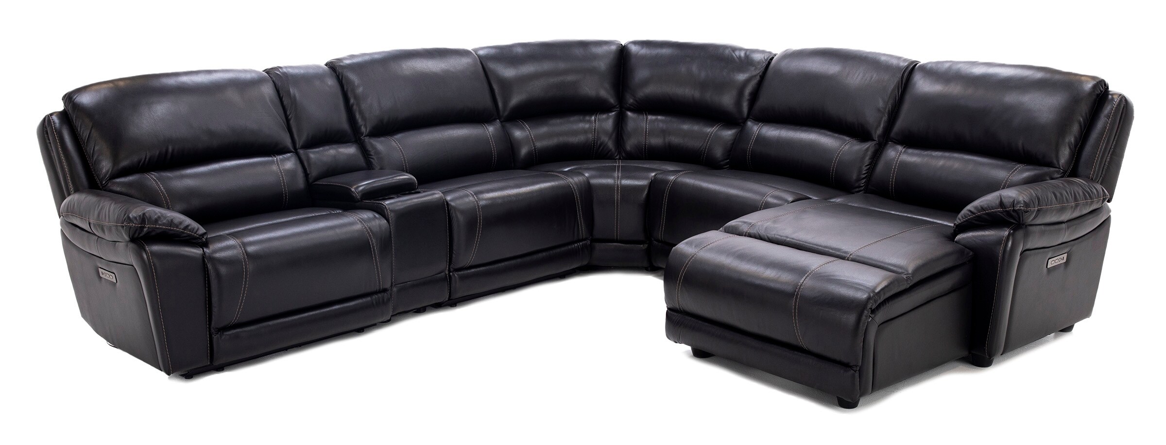 Laredo IV 6-Pc. Leather Power Headrest Reclining Modular Sectional