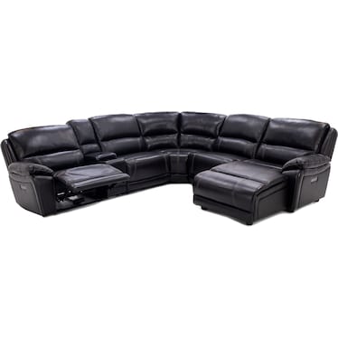 Laredo IV 6-Pc. Leather Power Headrest Reclining Modular Sectional With Chaise