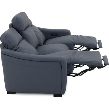 Kaden 3Pc Leather Power Headrest Reclining Sofa With Drop Down Table & Charging