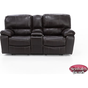 Kameron Leather Reclining Console Loveseat