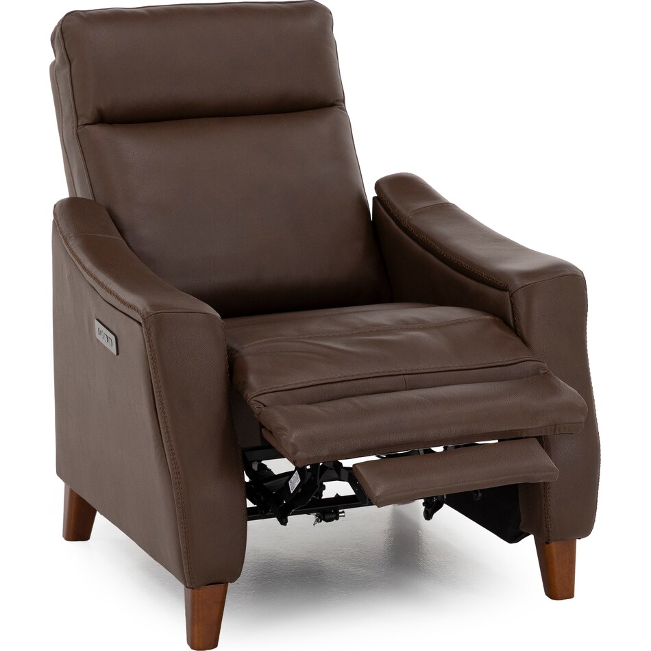 chrs brown leather recliner z  