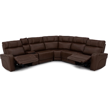 Blane 6-Pc. Leather Fully Loaded Zero Gravity Reclining Modular With Immersive Audio