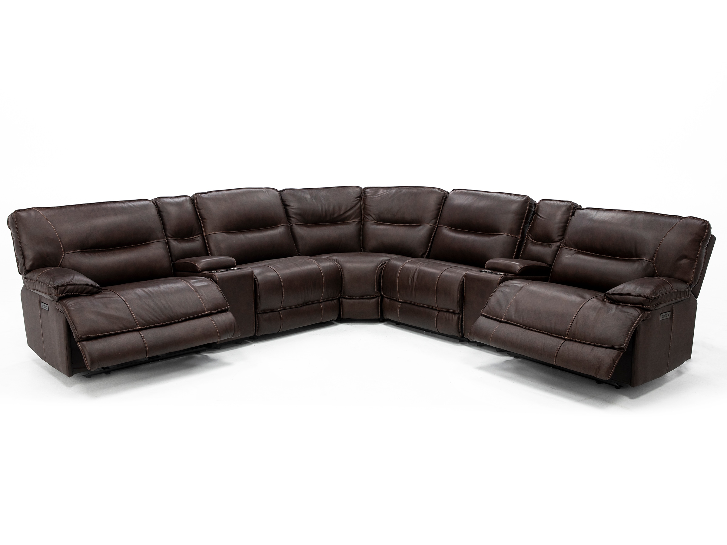 Mustang 7-Pc. Leather Power Headrest Reclining Modular | Steinhafels