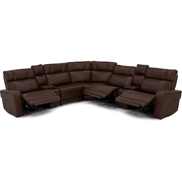 Blane 7-Pc. Leather Fully Loaded Zero Gravity Reclining Modular With Immersive Audio